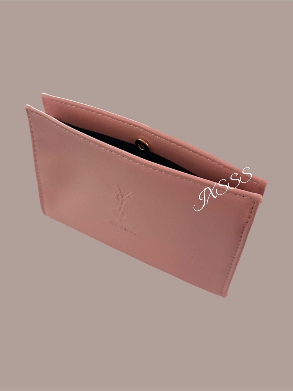 Light-Pink YSL (Yves Saint Laurent) Beauty Cosmetic Bag + Lip-Shaped Mirror SET - Picture 7 of 15